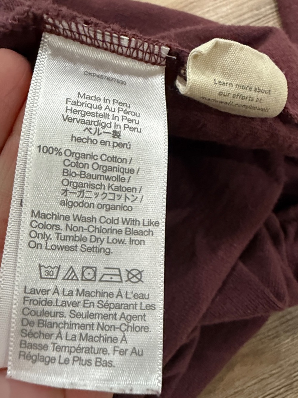 Madewell Allday Crewneck Pocket Tee Wine Men Size L - Picture 10 of 11